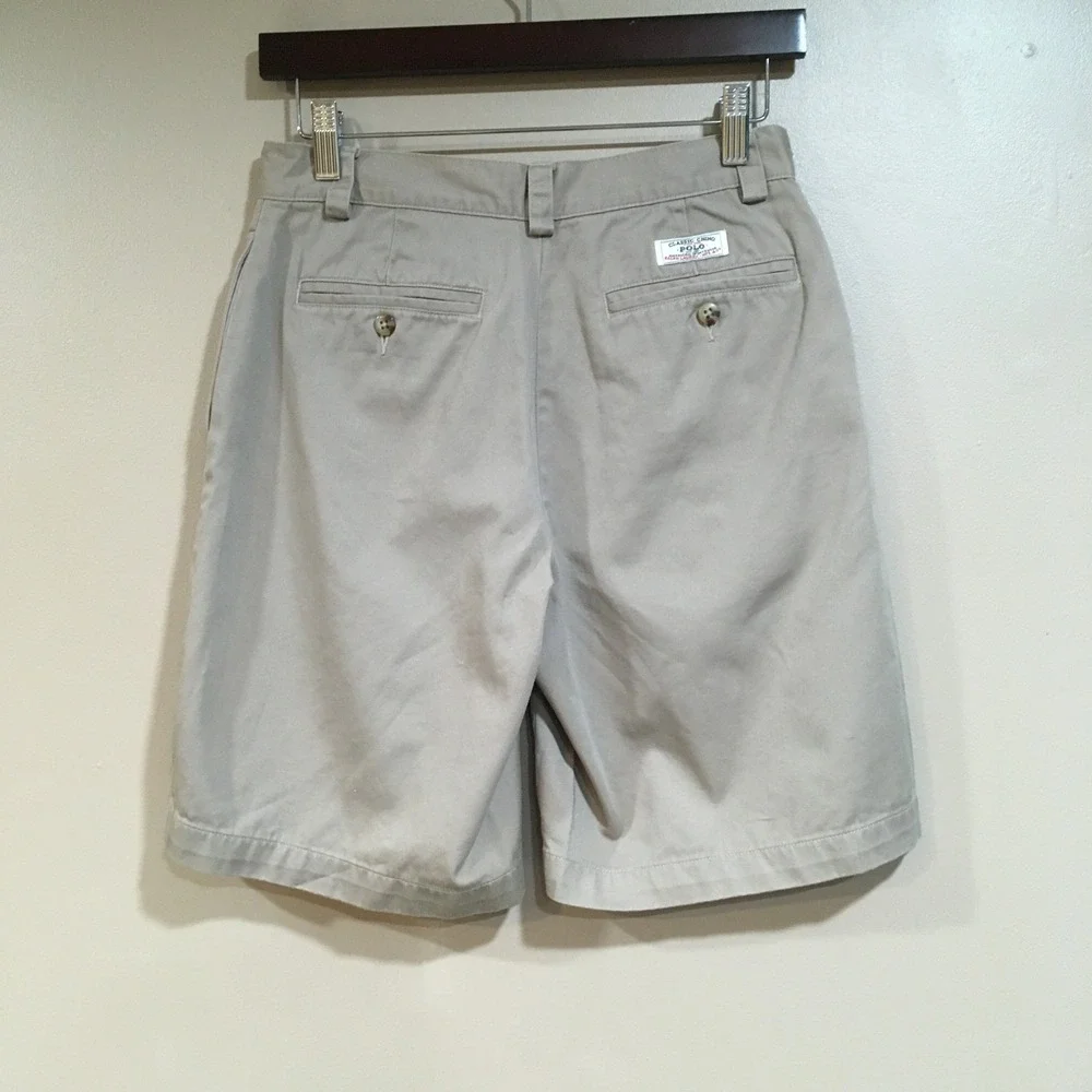 Polo Ralph Lauren Classic Chino Shorts‎ Boys 12 Tan Khaki Preppy School Uniform